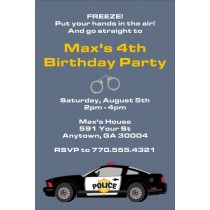 Police Car Birthday Party Invitation