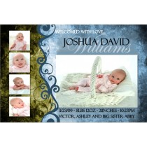 Newborn Baby Birth Announcement 3 (blue)