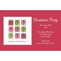 9 Gifts Christmas Holiday Party Invitation