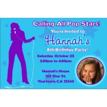 Pop Star Diva Photo Invitations