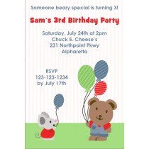 Cute Bear and Mouse Party Invitation