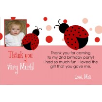 Ladybug Thank You Card with Optional Photo