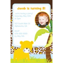 Jungle Fun Photo Invitation  - Leopard