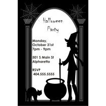 Witch Silhouette Halloween Party Invitation