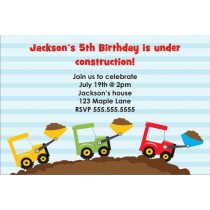 Dump Truck Construction Invitation - Triple