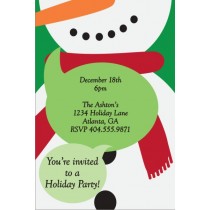 Festive Snowman Christmas Holiday Party Invitation