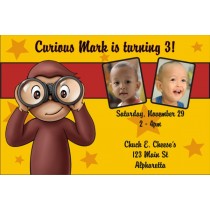 Curious George Photo Invitations