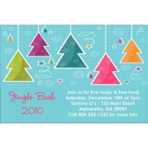 Colorful Trees Christmas Holiday Card Party Invitation