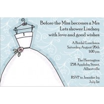 Bridal Shower Invitation blue background