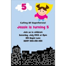 Superhero Birthday Invitation 4 - Girl