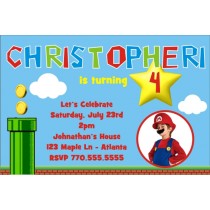 Super Mario Inspired Photo Invitation