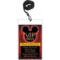 Mouse VIP Pass Invitation w Lanyard - Mickey Mouse Inspired