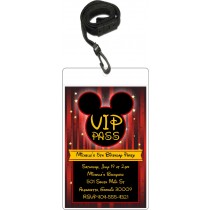 Mouse VIP Pass Invitation w Lanyard - Mickey Mouse Inspired