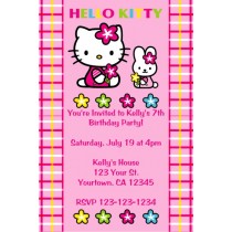 Hello Kitty Invitations - Hello Kitty and Bunny