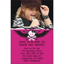 Rock Star Photo Invitation - Pink