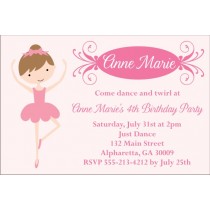 Pretty Ballerina Ballet Invitation - Select a Dancer