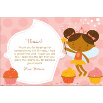 Cupcake Fairy Princess Thank You Card - Pink Delight