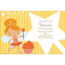 Cupcake Fairy Princess Invitation - Yellow