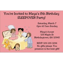 Slumber Party / Sleepover Invitation - Choose a background color