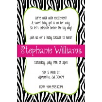 Zebra Stripes Print Birthday Party Invitation