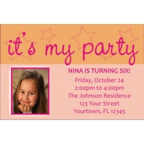 It's My Party Invitations (Pink and Orange)