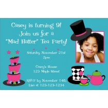 Mad Hatter Tea Party Photo Invitation