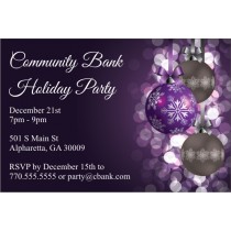 Purple Ornaments Holiday Party Invitation