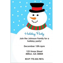 Icy Snowman Holiday Christmas Party Invitation