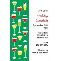 Cocktail Hour Holiday Christmas Party Invitation