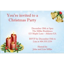 Christmas Candles Holiday Card Party Invitation