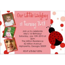 Ladybug Birthday Invitation (with Optional Photo)