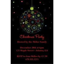 Color Burst Christmas  Holiday Card Party Invitation