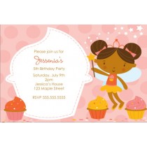 Cupcake Fairy Princess Invitation - Pink Delight