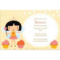 Cupcake Fairy Princess Invitation - Circle Fun