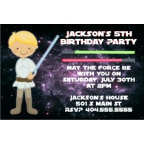 Star Wars Inspired Jedi Invitation -Blond Hair