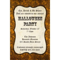 Orange Spider Web Halloween Party Invitation