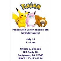 Pokemon Invitations