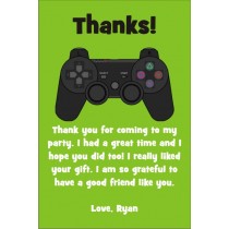 Playstation Xbox Video Game Thank You Card