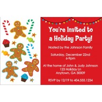 Gingerbread Treats Christmas Holiday Party Invitation