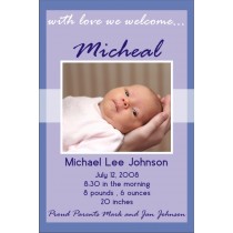 Newborn Baby Birth Announcement 2 (blue)