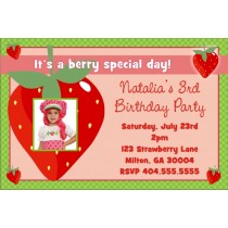 Strawberry Shortcake inspired Photo Invitation