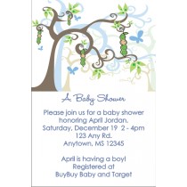 Peas in a Pod Baby Shower Invitations - Blue