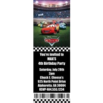 Cars Ticket Style Invitations (2.5x7)