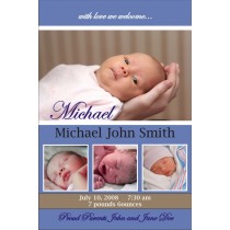 Newborn Baby Birth Announcement (blue)