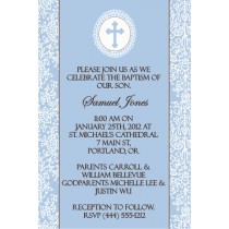 Communion / Baptism Invitation - Cocoa Blue