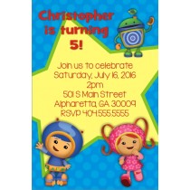 team umizoomi invitation personalized blue