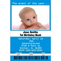 Ticket Style Photo Invitation - ALL COLORS