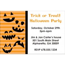 Halloween Pumpkin Faces Party Invitation