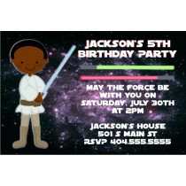 Star Wars Inspired Jedi Invitation -African American