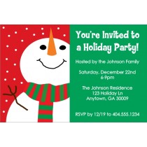 Smiling Snowman Christmas Holiday Party Invitation